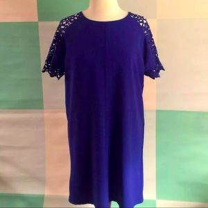 ALLEN B ALLEN B SCHWARTZ Blue Lace Shift Large ABS